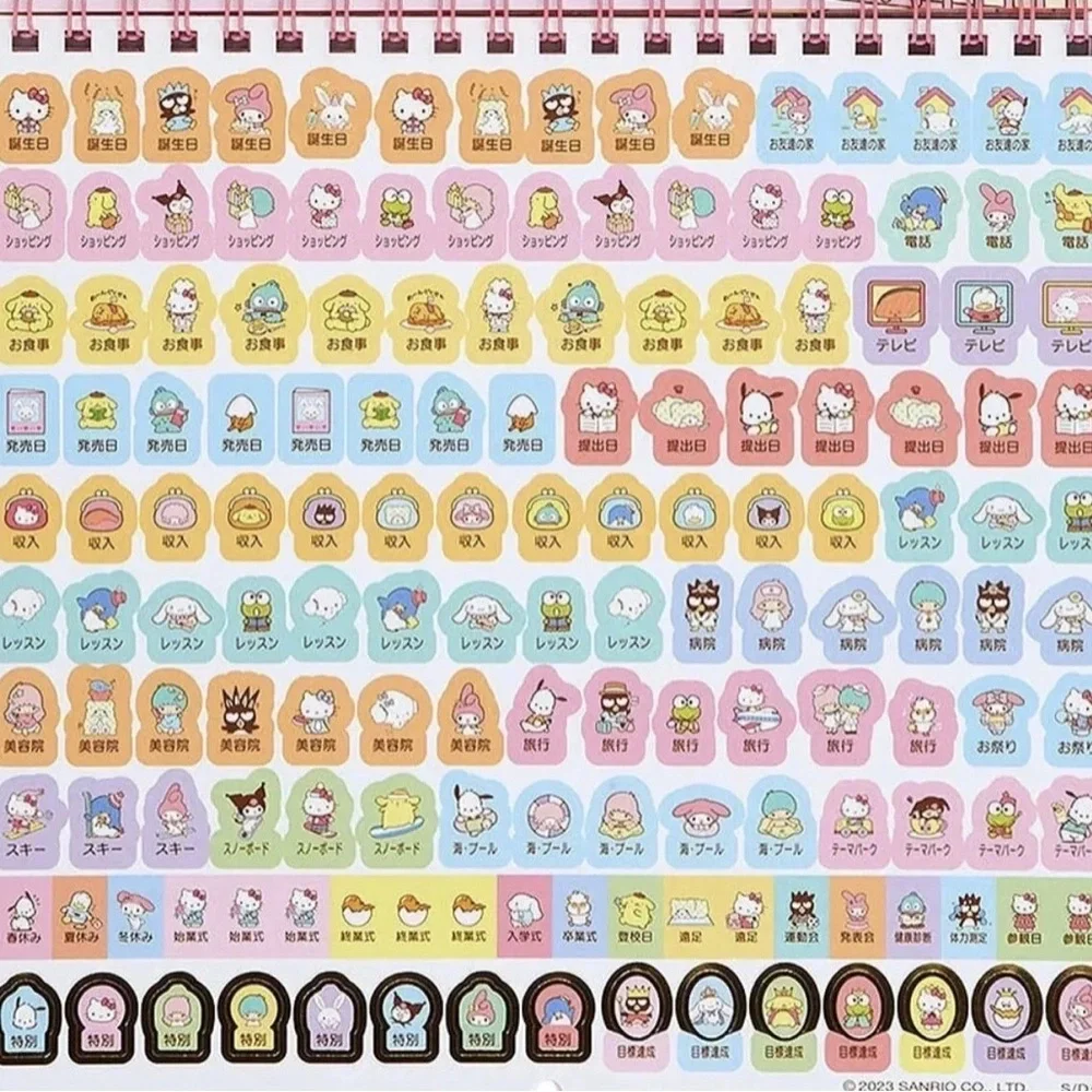 Sanrio Characters 2024 Ring 12 Monthly Desk Calendar Planner for Easy Organizing